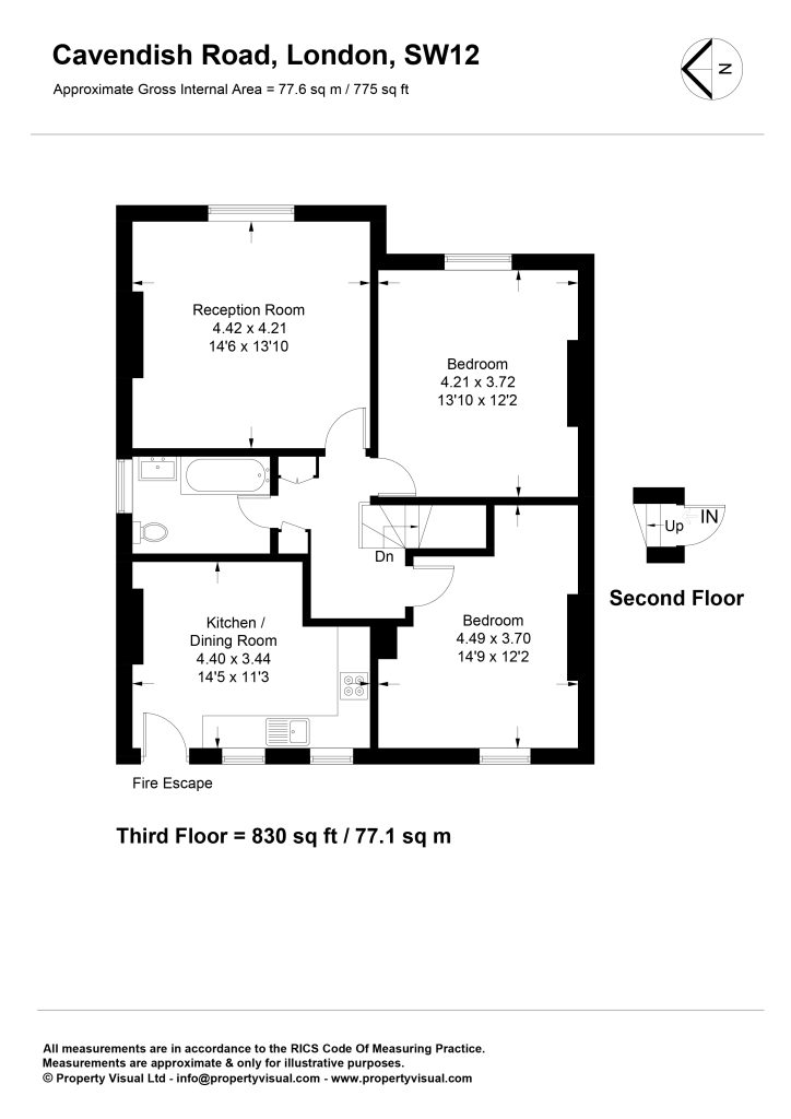 Floor plan – 128d Cavendish Road, SW12-01
