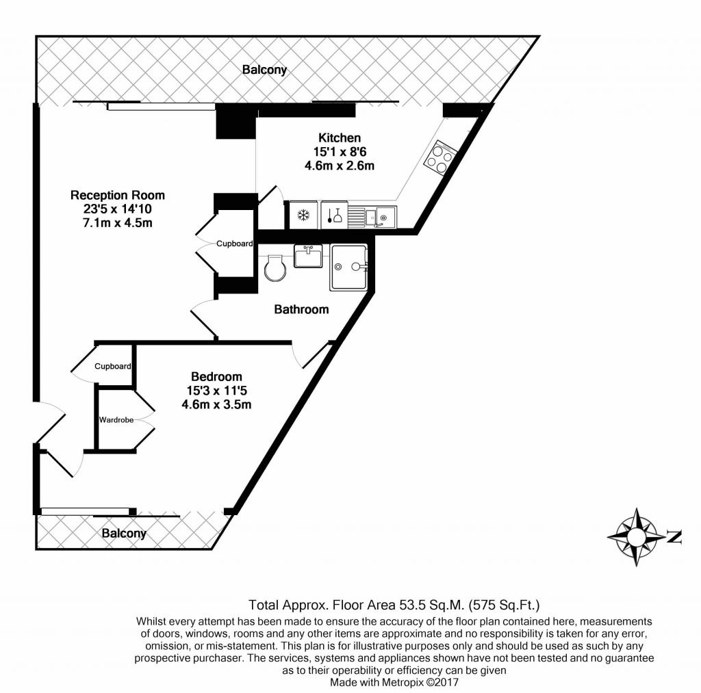 Floor Plan – Flat 4, Faraday House, Aurora Gardens, London SW11 8ED