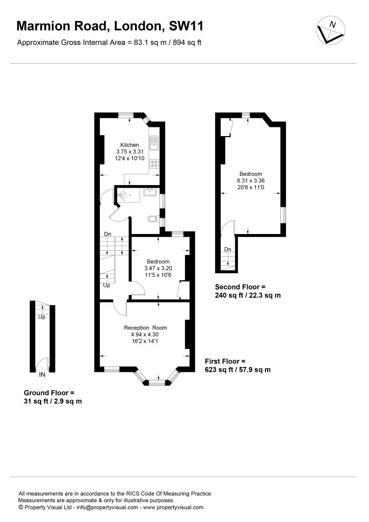 Floor plan – 25a Marmion Road, SW15