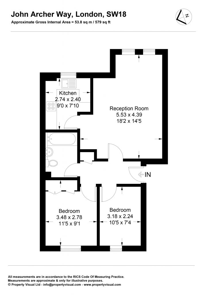 Floor plan – 84 John Archer Way, SW18-01