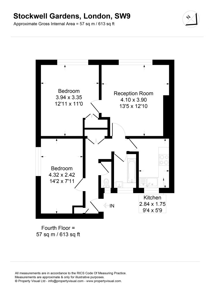 Floor plan – 17 Blair House, Stockwell Gardens, London, SW9-01