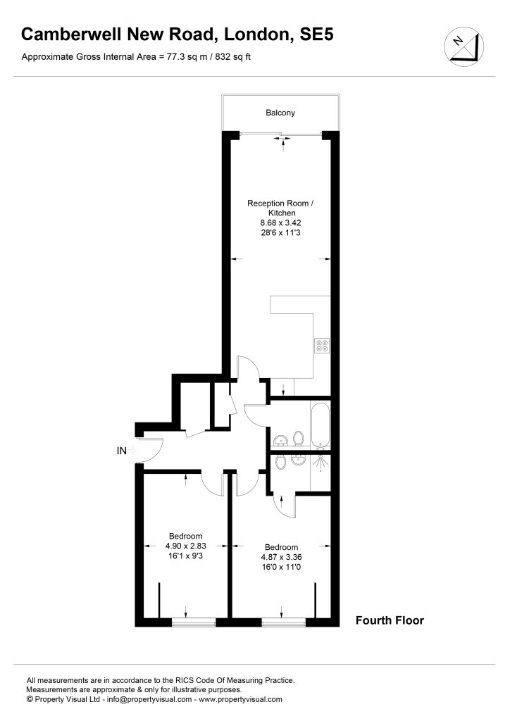 Floor plan – Flat 23, 316 Camberwell New Road, SE6