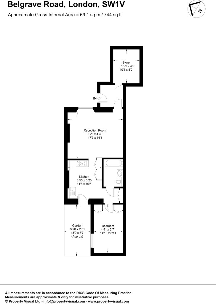 Floor plan – Basement Flat, 46 Belgrave Road, SW1X