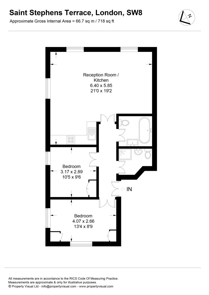 Floor plan – Flat 4, 43 St Stephens Terrace, SW8